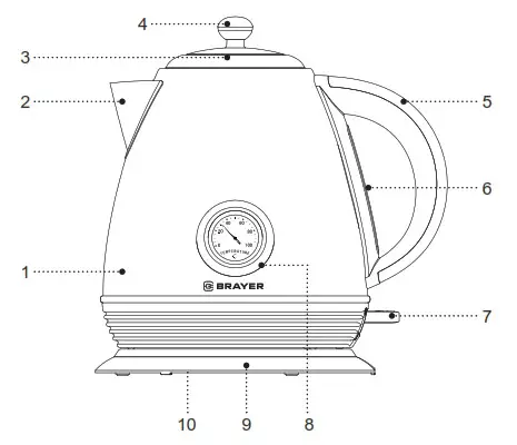 BRAYER BR1070 Electric Kettle - ELECTRIC