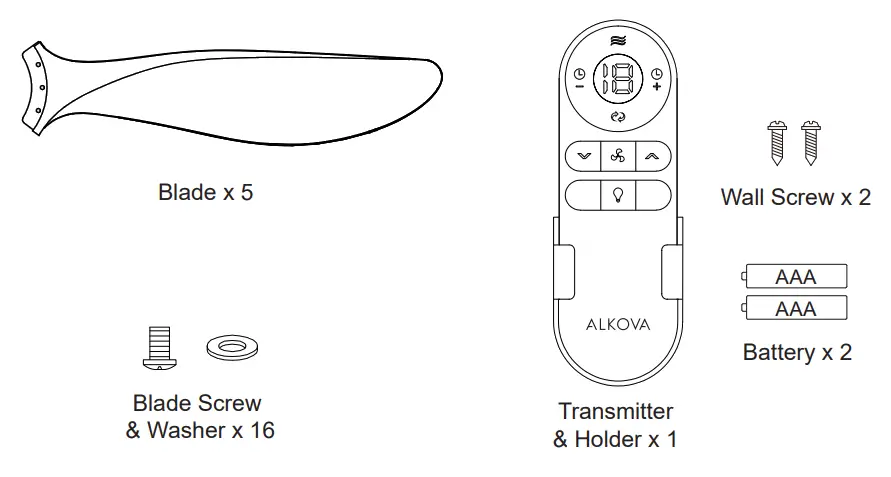 ALKOVA 5B 56 56 Inch DC Motor Ceiling Fan - fig2