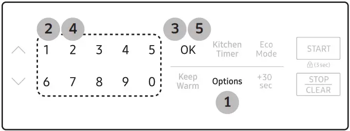 SAMSUNG ME21M706BA Microwave Oven - Setting 8
