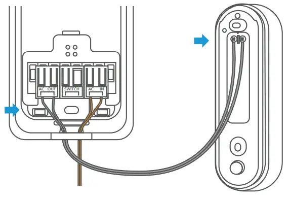 WASSERSTEIN Wireless Doorbell Chime - connector to the back