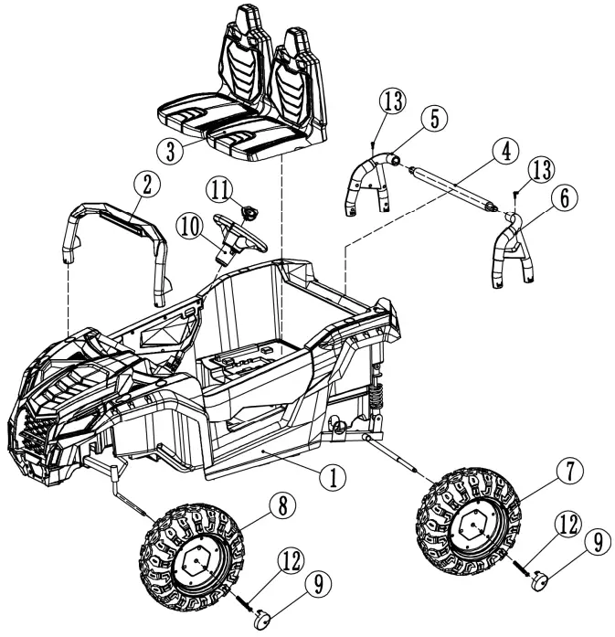 RULL A032 Advanced 24V Children's Electronic Toy Car - Parts