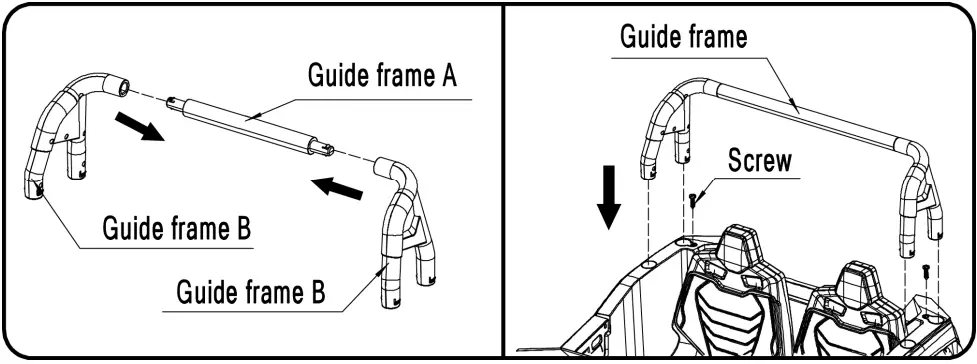 RULL A032 Advanced 24V Children's Electronic Toy Car - guide frame .