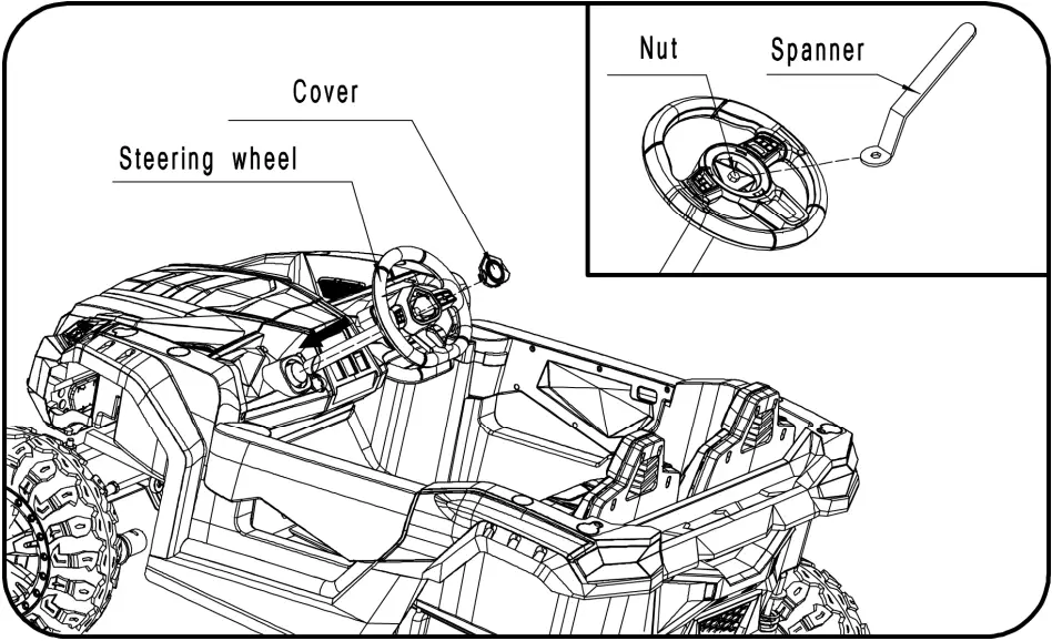 RULL A032 Advanced 24V Children's Electronic Toy Car - steering wheel