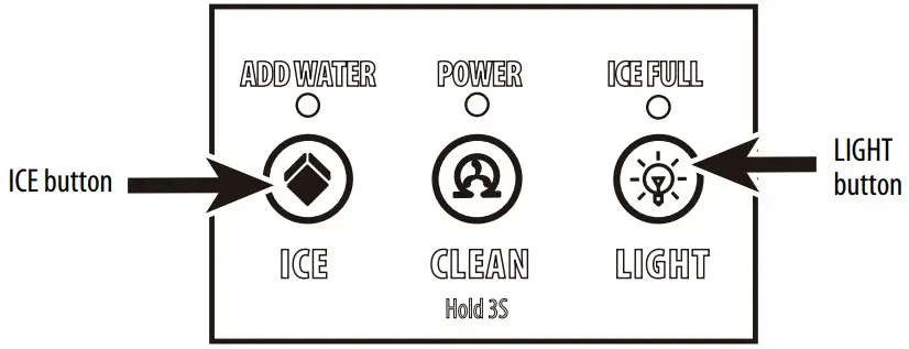 INSIGNIA NS IMN44BS4 Portable Nugget Ice Maker - panel display