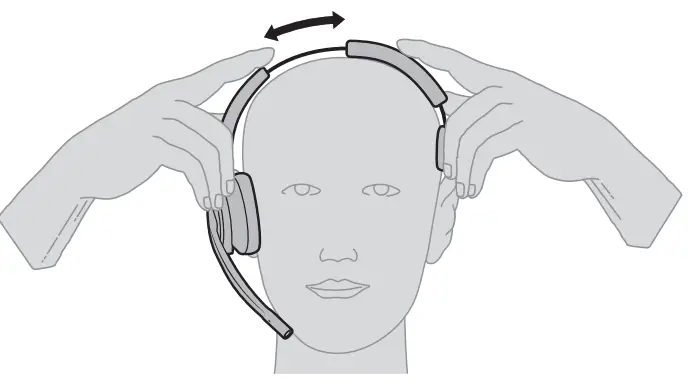 poly Savi 8210 8220 UC Wireless DECT Headset System for Computer - Adjust the Headband