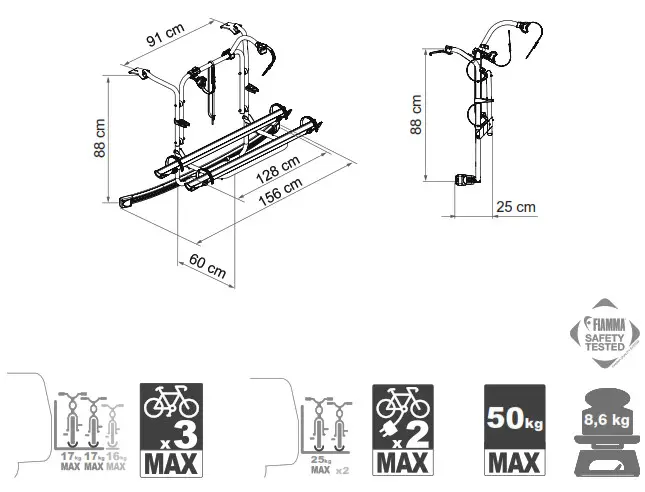FIAMMA 02096-06A Carry Bike Ford Custom Deep Black - Fig2