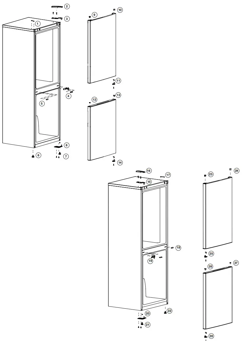 beko B1RCNA344W Refrigerator - Reversing the doors