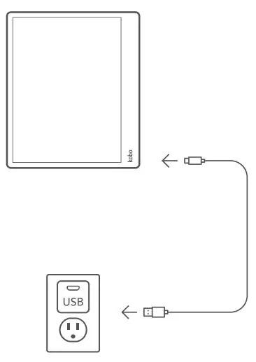Rakuten Kobo App User Guide - If necessary charge your eReader by connecting to a power source