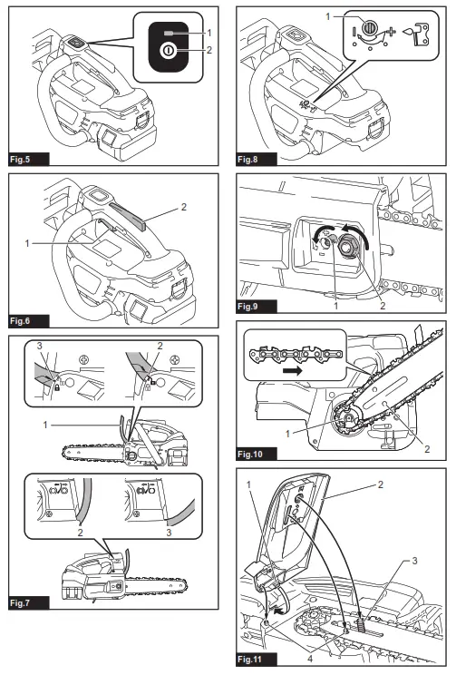 makita DUC204 Cordless Chain Saw - fig 1
