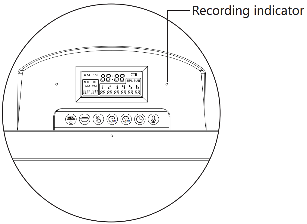 HONEYGUARIDAN A40 Automatic Pet Feeder - Recording indicator
