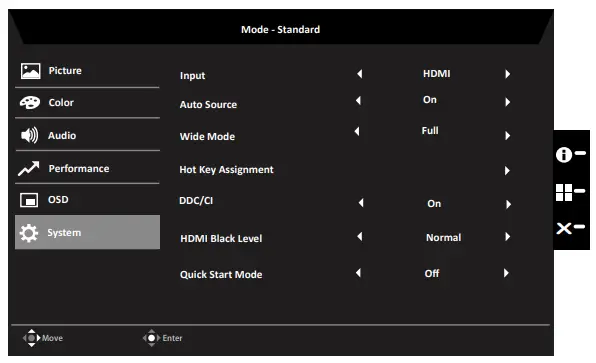acer KA272 LCD Monitor - System