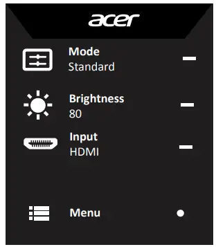acer KA272 LCD Monitor - key2