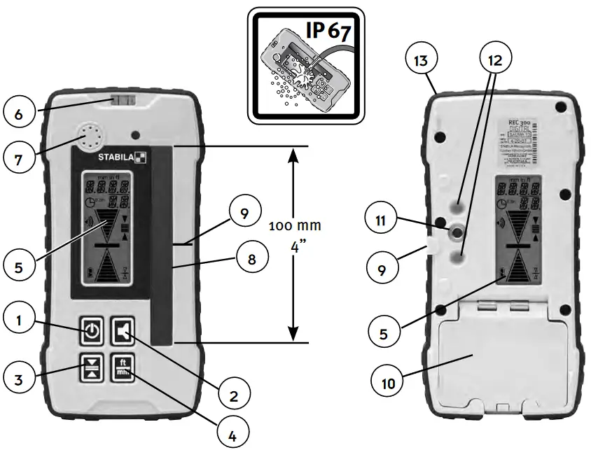 STABILA REC 300 Digital Receiver - Main components