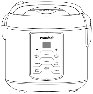 comfee CRS2010BS 2L Programmable Digital Rice Cooker