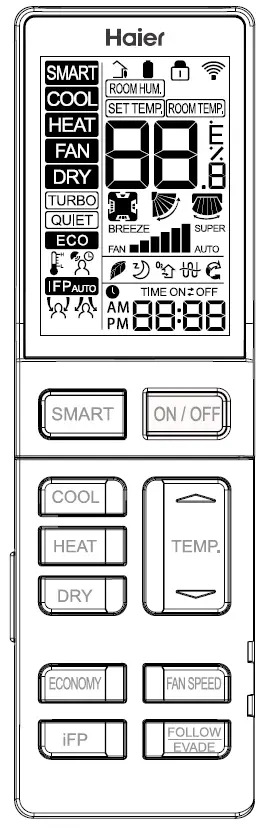 Haier-HBS01-AC-Remote-Control-FIG-1