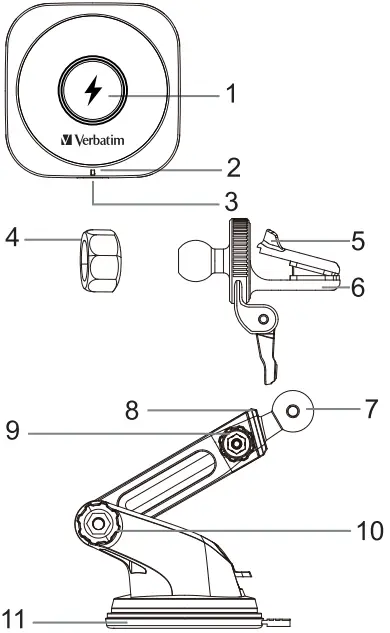 Verbatim VAPWC202 15W Magnetic Wireless Car Charger A2