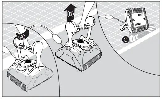 Maytronics Dolphin CLX TCX Robotic Pool Cleaner Swash - Cleaner on the edge