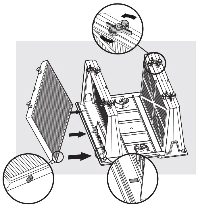 Maytronics Dolphin CLX TCX Robotic Pool Cleaner Swash - filters with the plastic