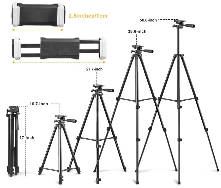 Aureday-50-Inches-Extendable-Adjustable-Smartphone-Tripod-fig-1