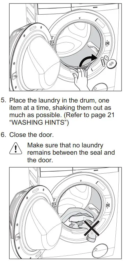 Electrolux EWF8024Q5WB Front Load Washing Machine User Manual - Check and remove objects