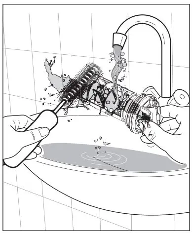 Electrolux EWF8024Q5WB Front Load Washing Machine User Manual - Clean the filter under the water tap