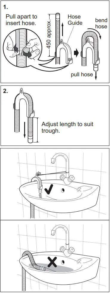 Electrolux EWF8024Q5WB Front Load Washing Machine User Manual - Fitting Hose Guide