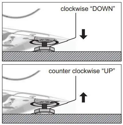 Electrolux EWF8024Q5WB Front Load Washing Machine User Manual - Loosen or tighten the feet to adjust