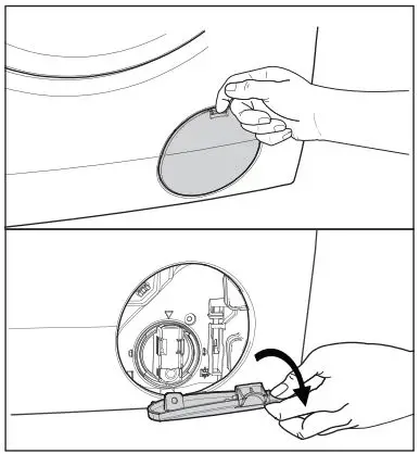 Electrolux EWF8024Q5WB Front Load Washing Machine User Manual - Open the drain pump door