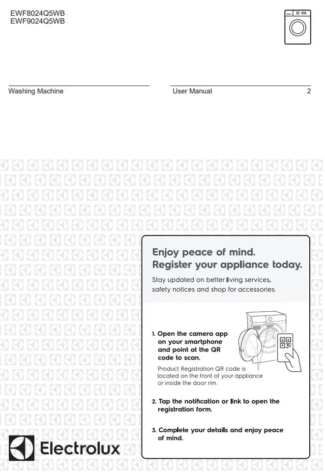 Electrolux EWF8024Q5WB Front Load Washing Machine User Manual