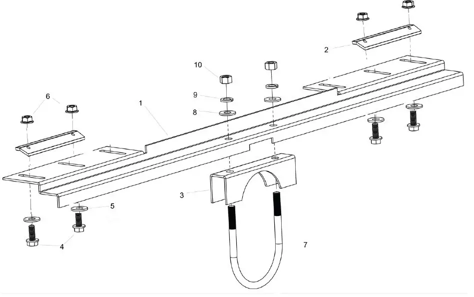 Tamarack UNI-PGRM Series Economy Horizontal Four Module Top of Pole Mount-fig-1