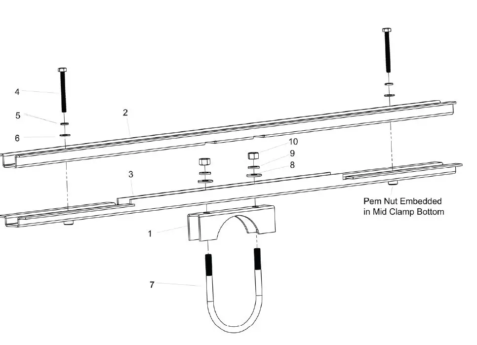 Tamarack UNI-PGRM Series Economy Horizontal Four Module Top of Pole Mount-fig-2