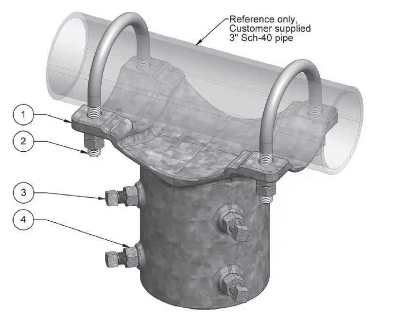 Tamarack UNI-PGRM Series Economy Horizontal Four Module Top of Pole Mount-fig-3