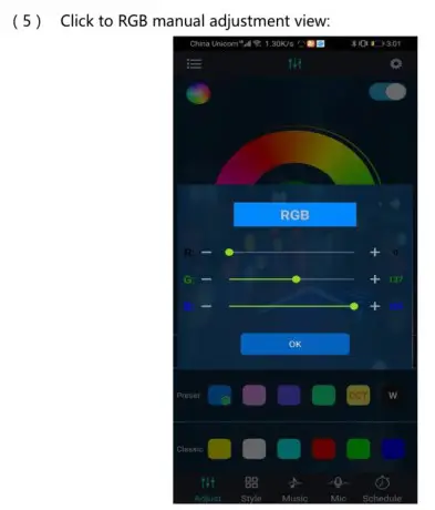 Ytiws Whip Lights Spiral RGB Chasing Light App - App Operation 5