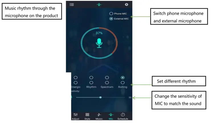 Ytiws Whip Lights Spiral RGB Chasing Light App - App Operation 8
