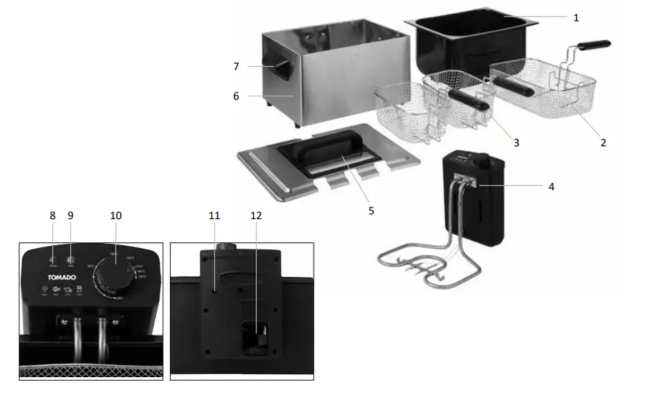 TOMADO TDF5001S Cold Zone Deep Fryer - DESCRIPTION
