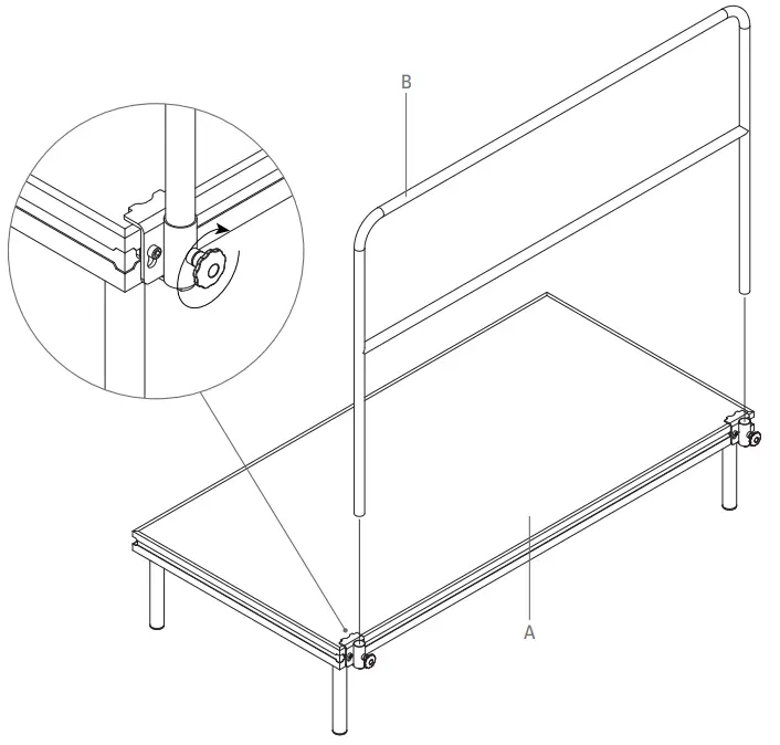 G4M 2MX1M Pro Stage Platform - Attaching Handrails 1