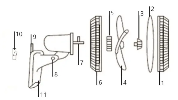 Orbegozo WF 0146 Wall Fan - Partes