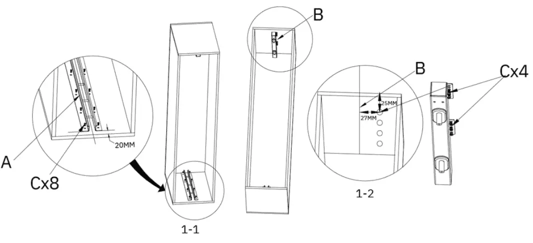 EXCEL E005S Tall Unit With 5 Basket W Soft Closing Slides -