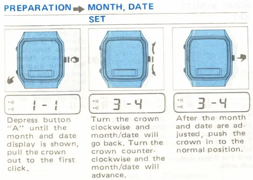 SEIKO H449 Duo Display Quartz Alarm Monograph Watch 8