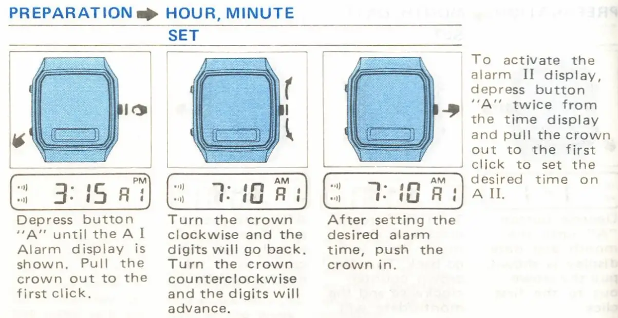 SEIKO H449 Duo Display Quartz Alarm Monograph Watch 9