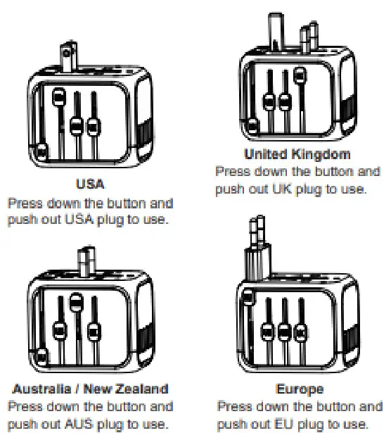Adapters SL 309BT Multi Nation Travel Adapter with USB Charger - fi2