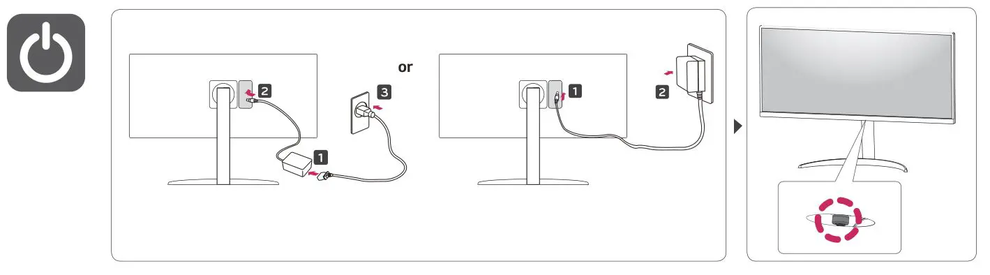 LG 27UP550N LED LCD Monitor - power