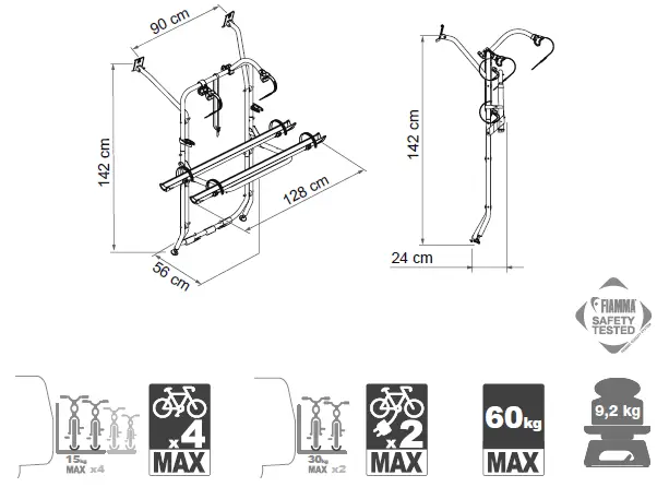 FIAMMA VW T5 02096-17 Carry Bike fig-2