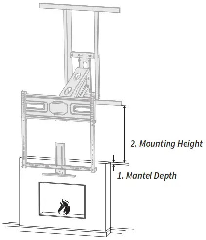 VIVO MOUNT M MM070R Mechanical Spring Recessed Fireplace TV Mount - ASSEMBLY STEPS 1