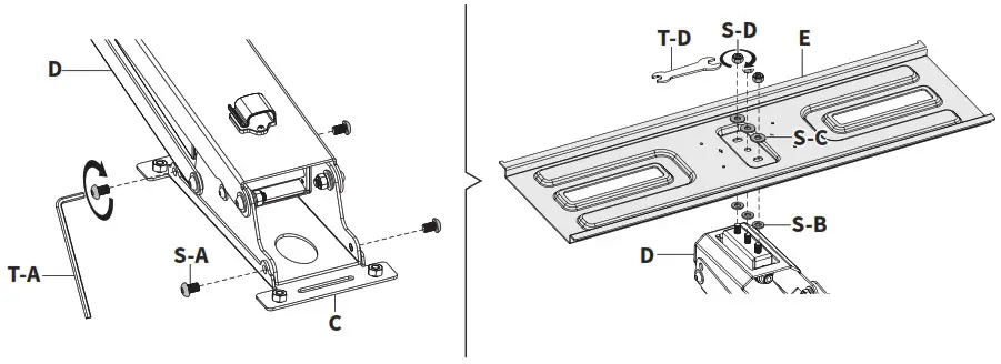 VIVO MOUNT M MM070R Mechanical Spring Recessed Fireplace TV Mount - ASSEMBLY STEPS 3