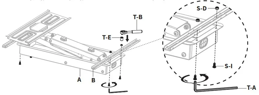 VIVO MOUNT M MM070R Mechanical Spring Recessed Fireplace TV Mount - ASSEMBLY STEPS 6