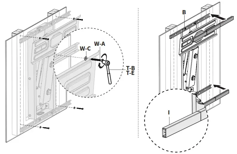 VIVO MOUNT M MM070R Mechanical Spring Recessed Fireplace TV Mount - ASSEMBLY STEPS 7