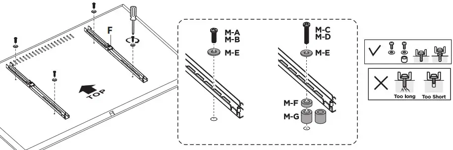 VIVO MOUNT M MM070R Mechanical Spring Recessed Fireplace TV Mount - ASSEMBLY STEPS 8