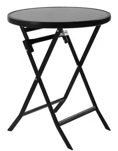 YIYIBYUS YLDBW22JWDZFP Black Round Metal Outdoor Bistro Table