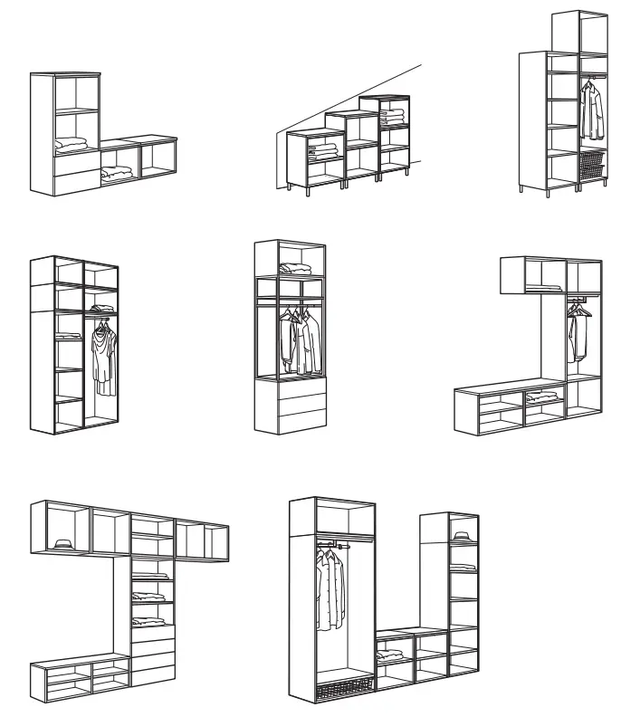 IKEA PLATSA Series Wardrobe with 8 Doors 3 Drawers - Figure 1